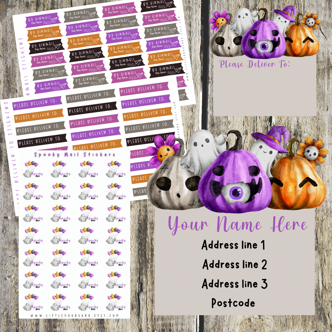 Halloween Ghost Pumpkin label bundle