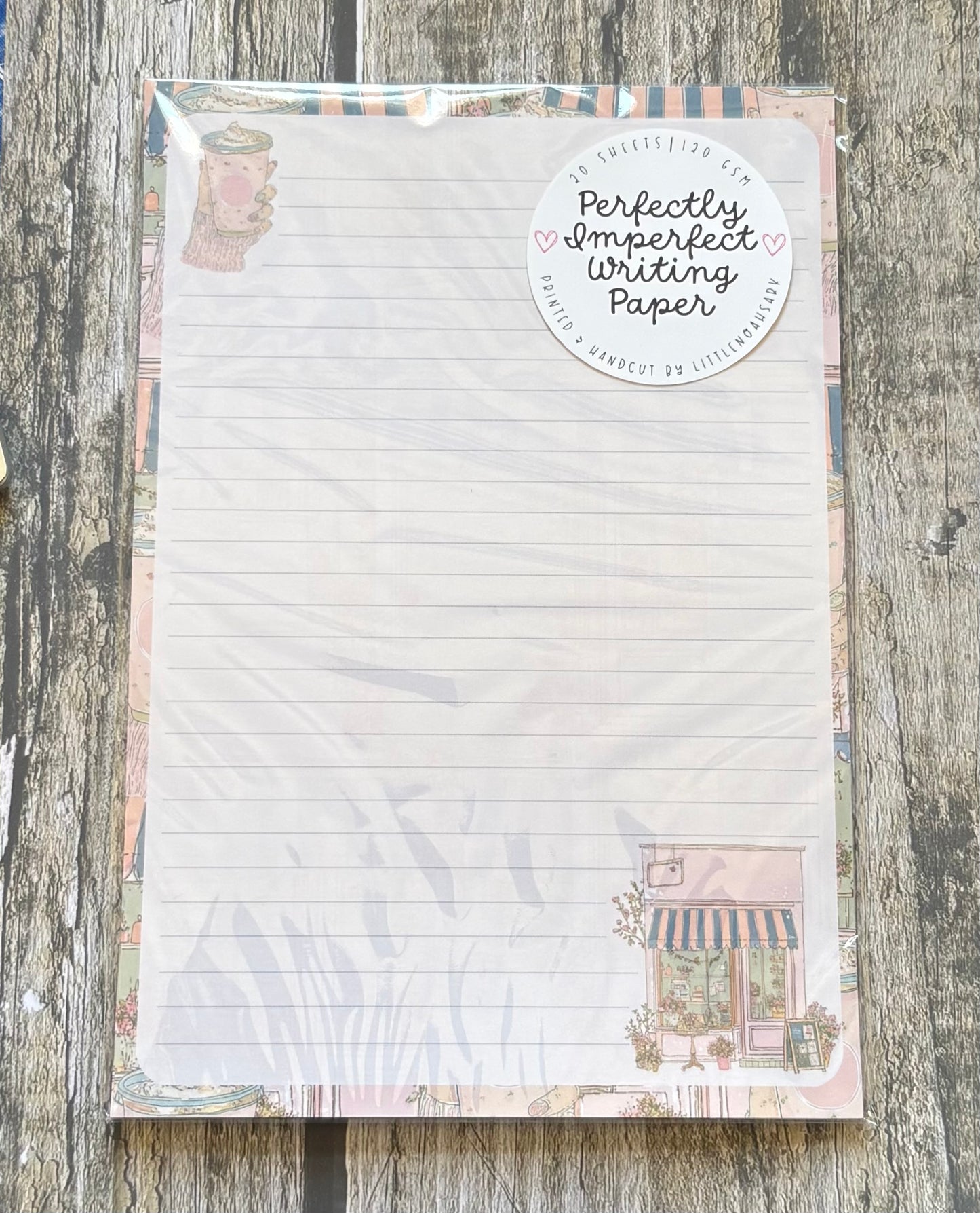 Pastel coffee shop perfectly imperfect writing paper