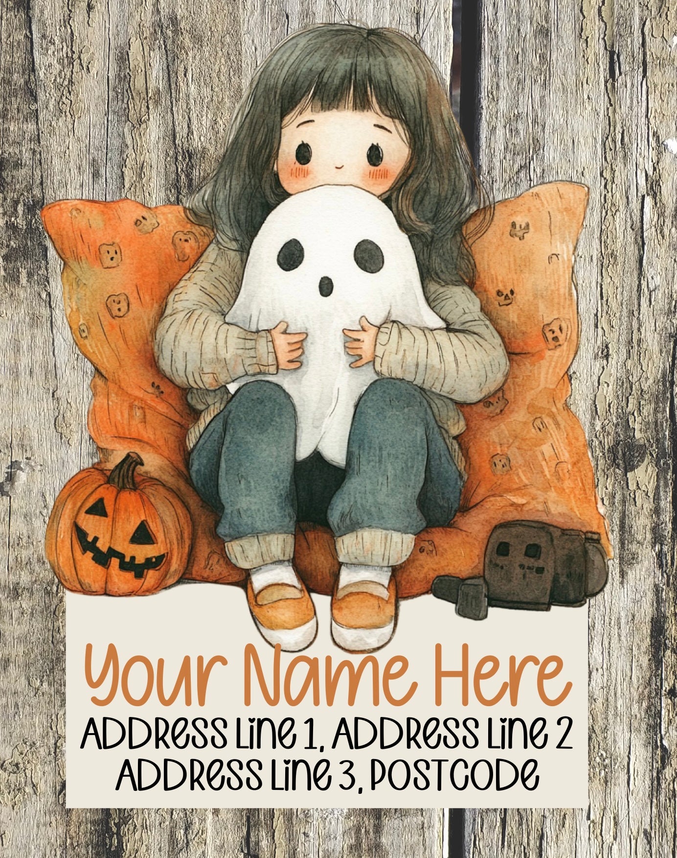 Cozy Halloween Movie Night Address Labels
