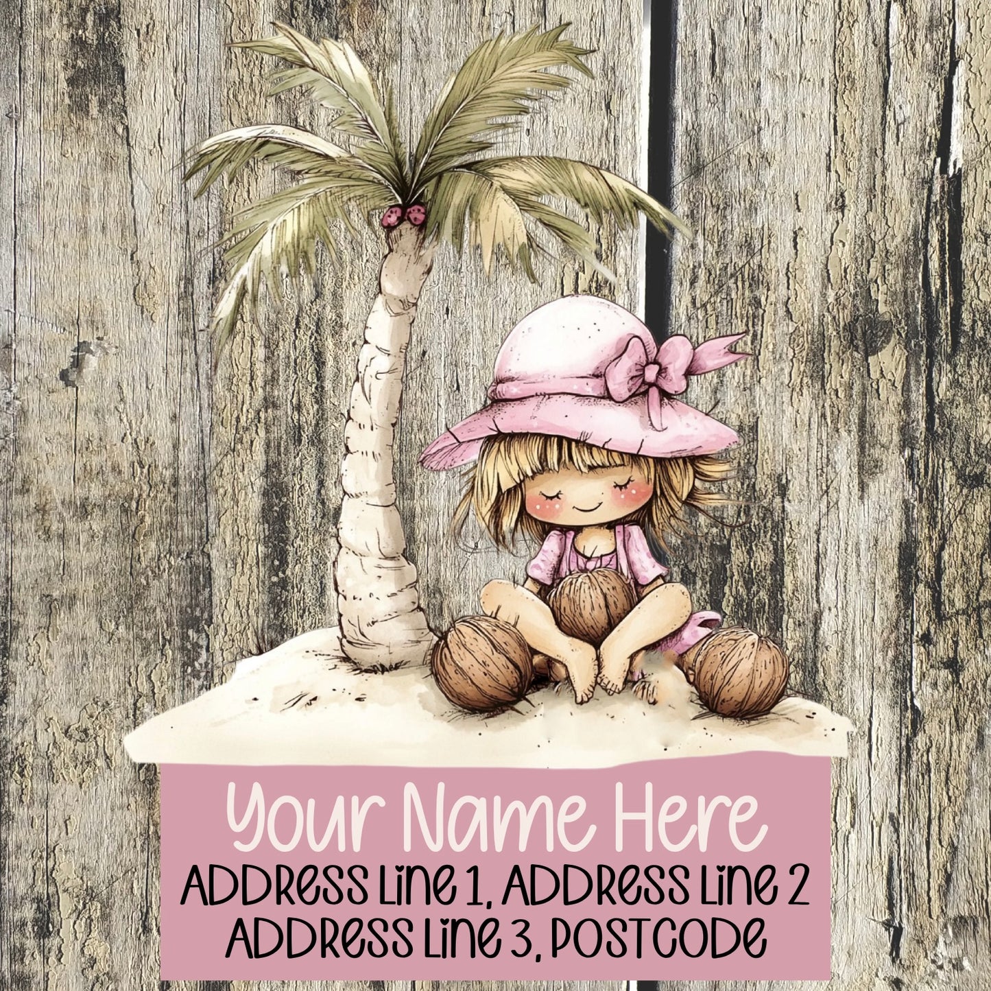 Pink Summer Beach Address Labels