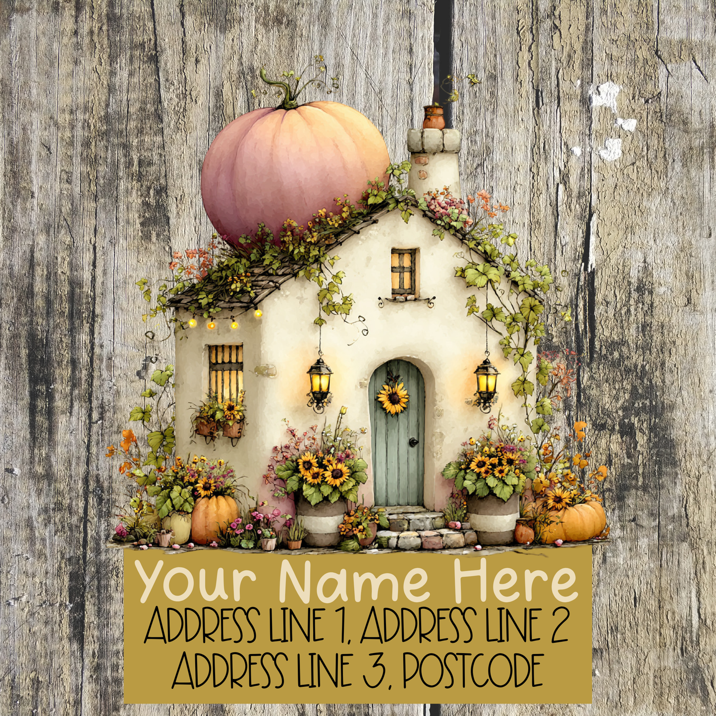 Pumpkin Sunflower Cottage Address Labels