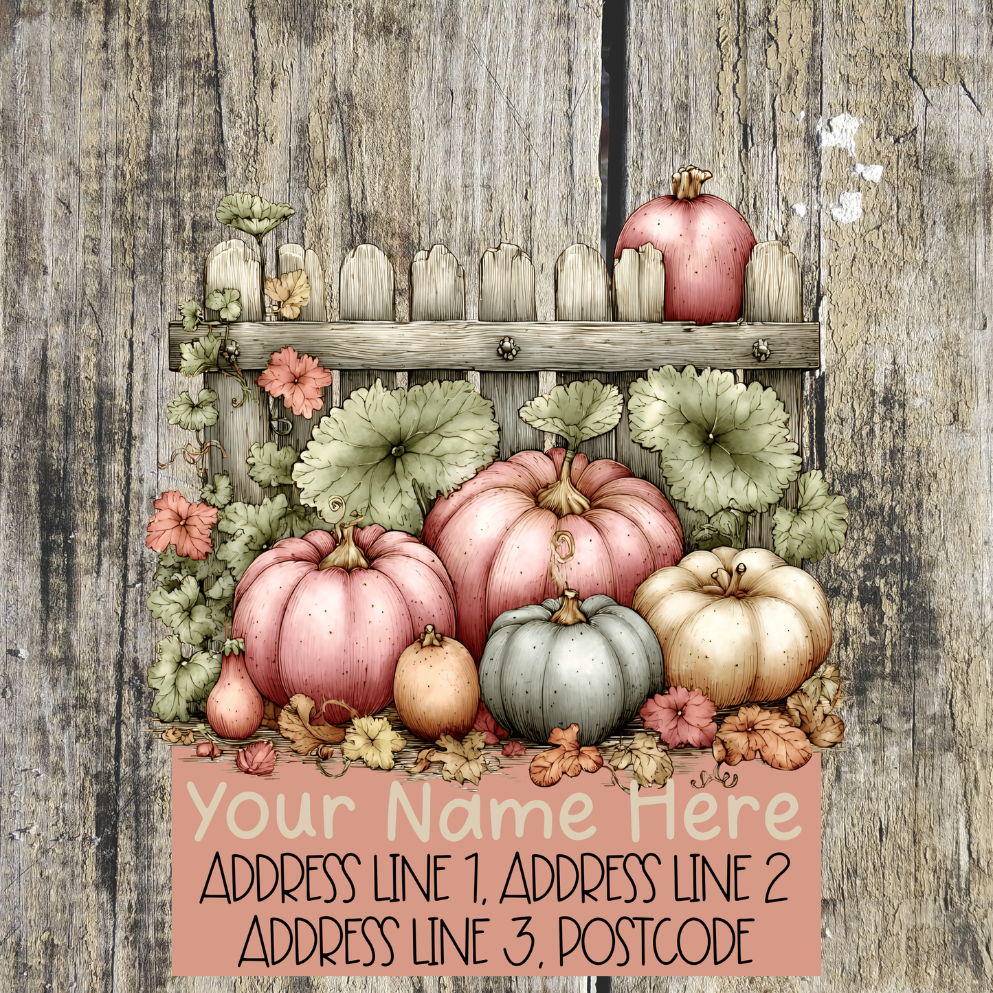 Pumpkin Autumn Fence Address Labels