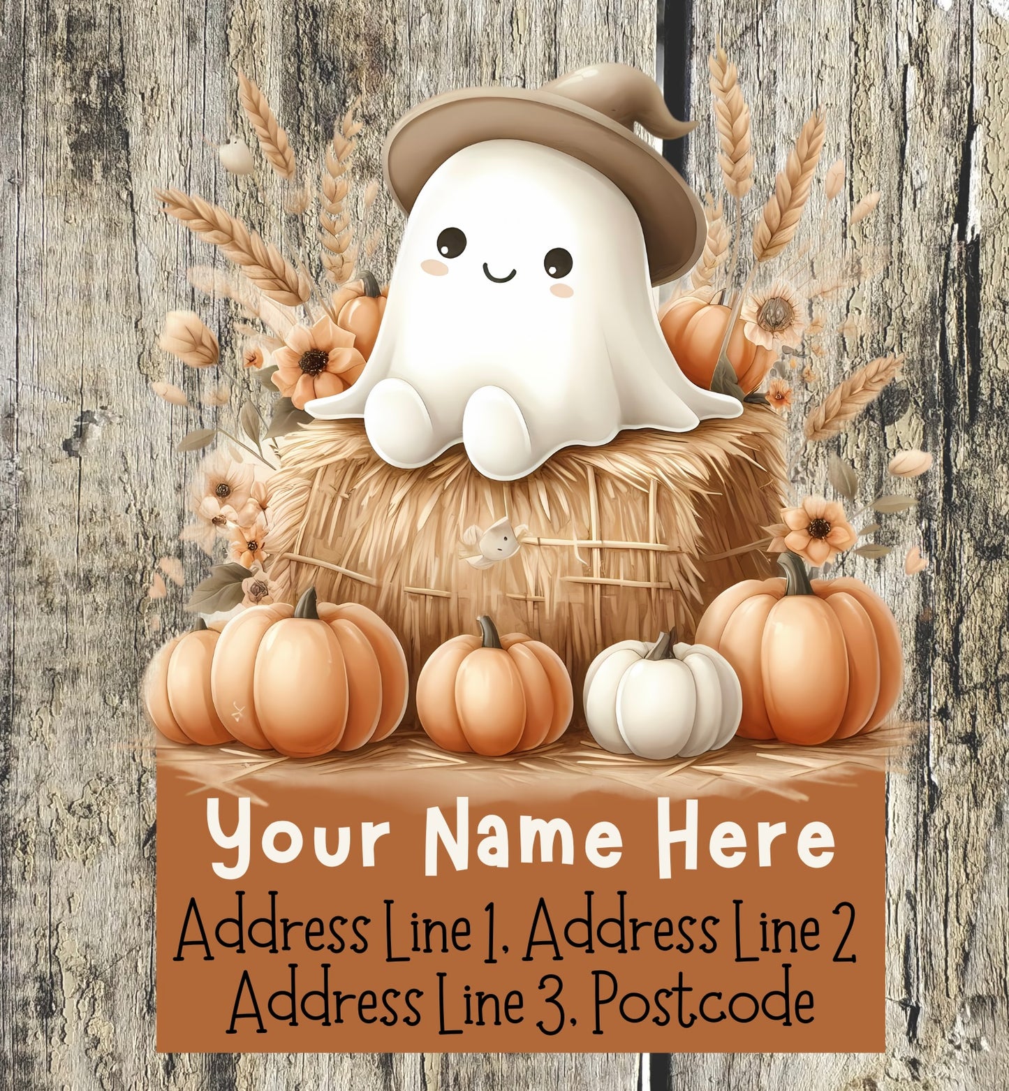 Boho Ghostly Pumpkin Address Labels