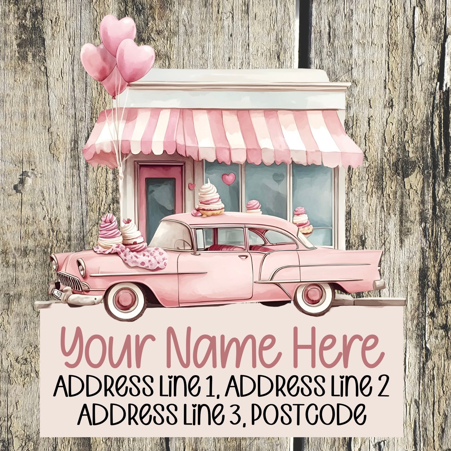Ice Cream Shop Address Labels