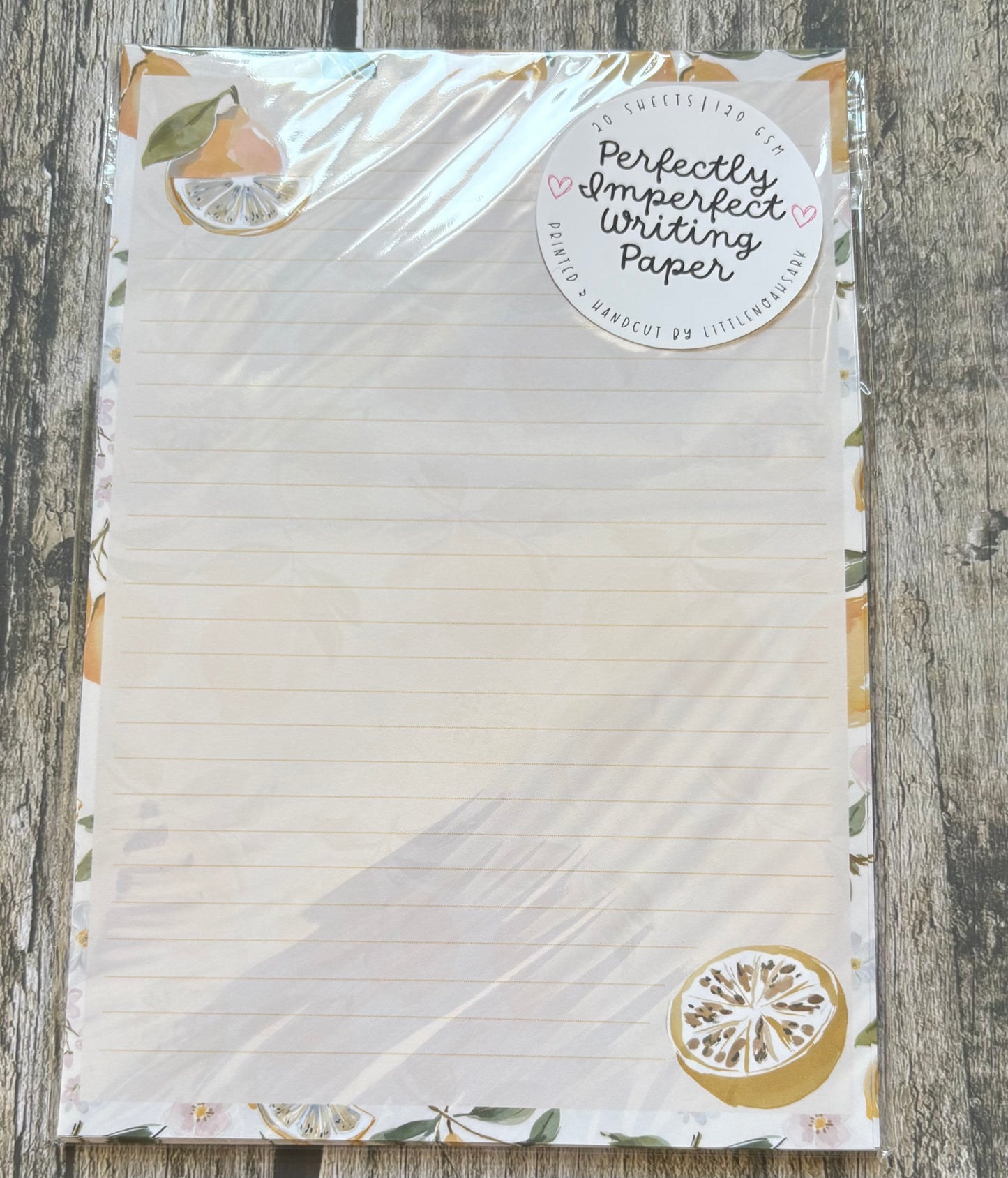 Lemon perfectly imperfect writing paper