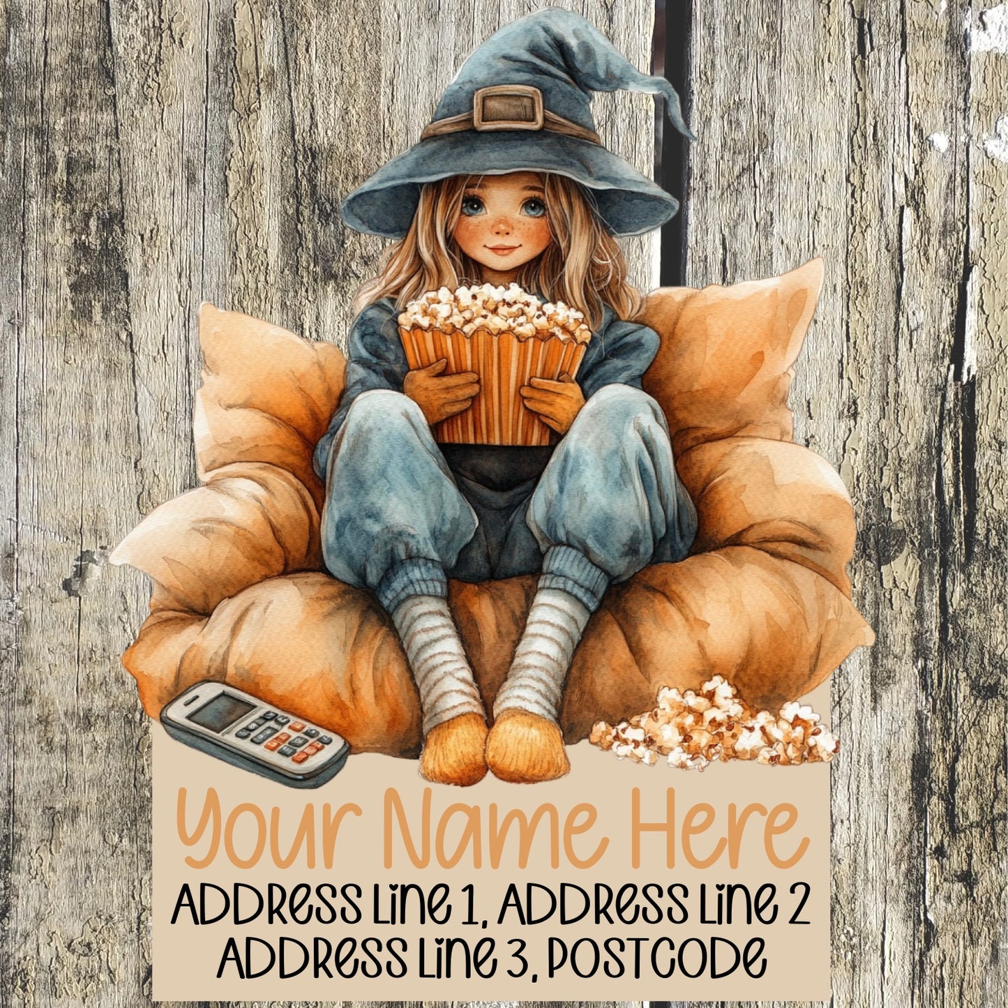 Cozy Halloween Movie Night Address Labels