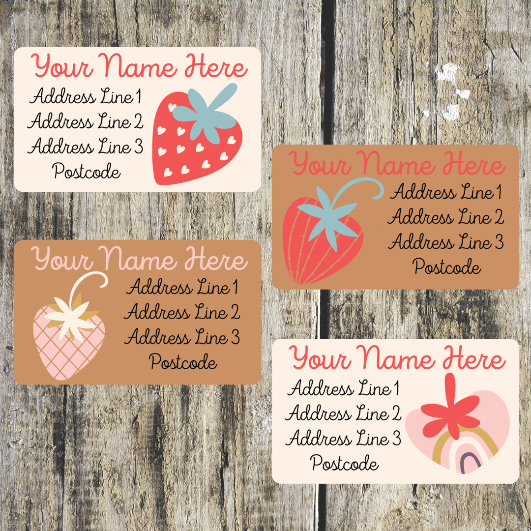 Mini Strawberry Address Labels