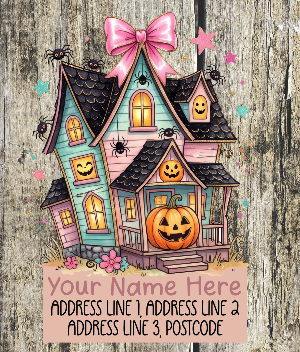Pastel haunted house Address Labels