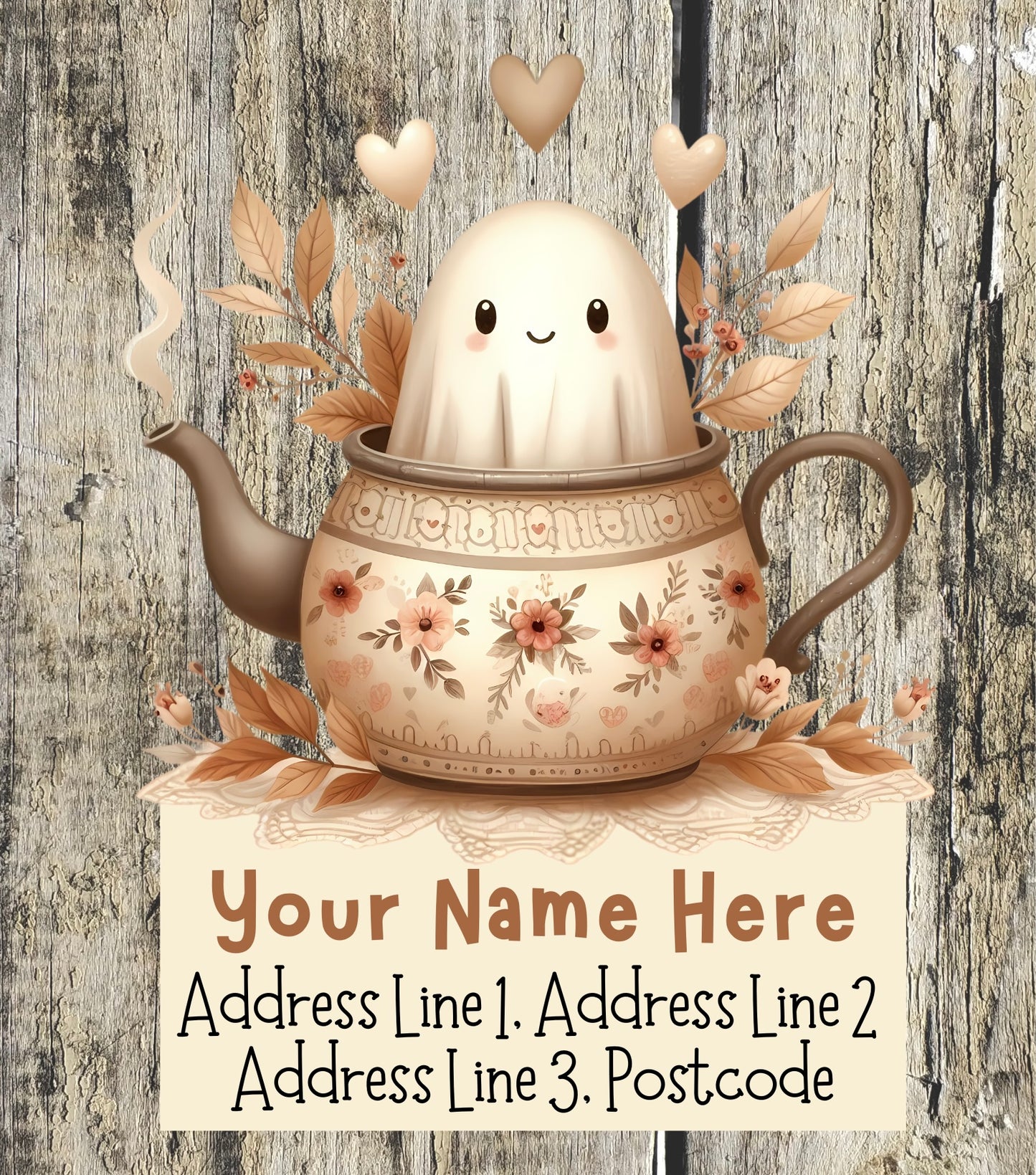 Boho ghostly pumpkin address labels
