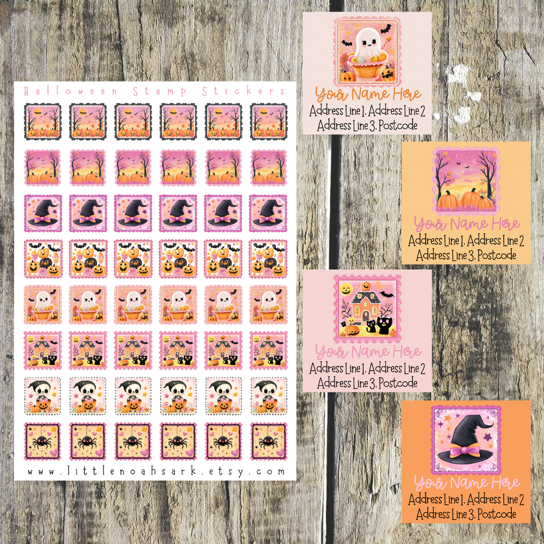 Halloween Stamp Mixed label set