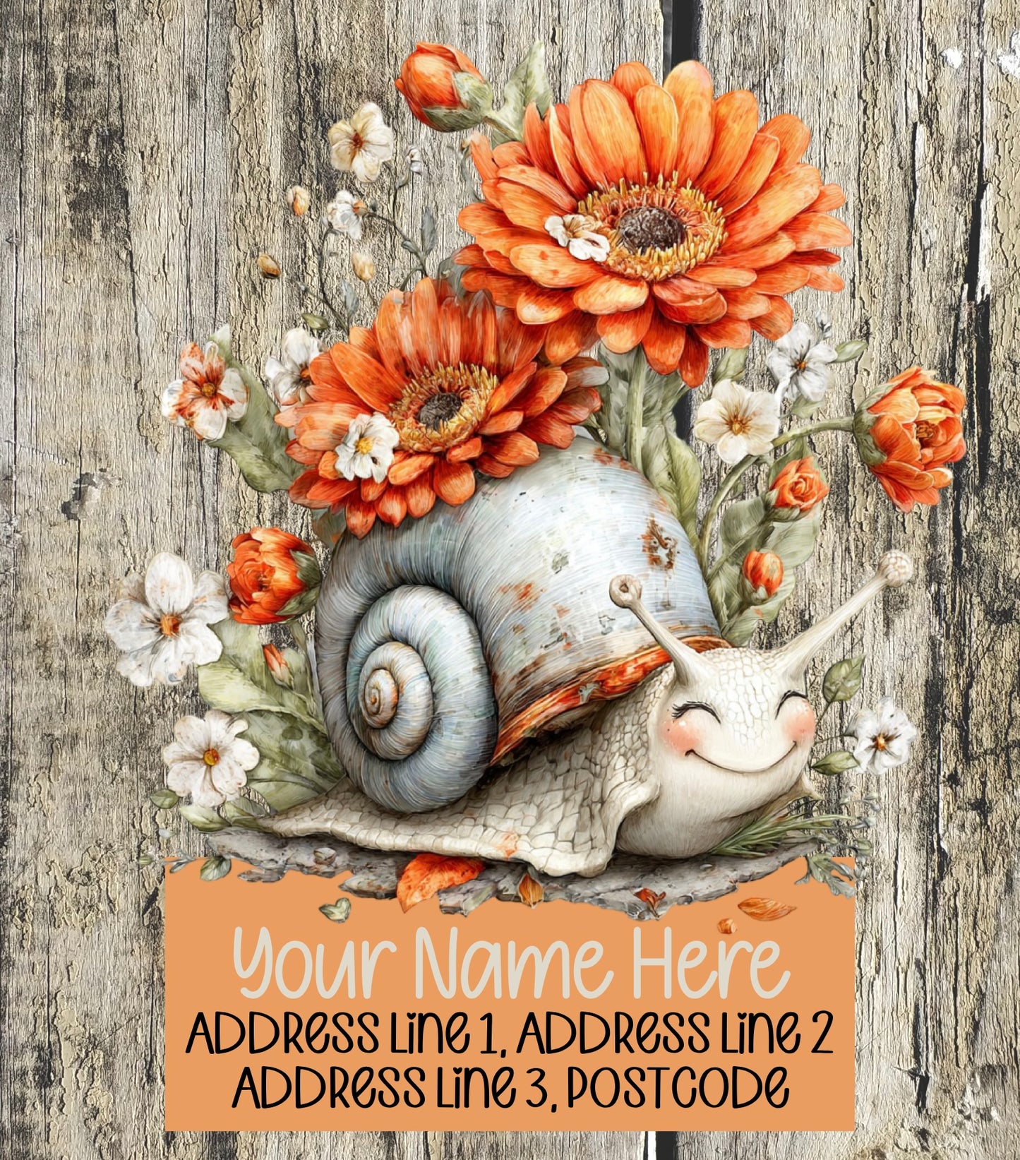 Floral Snail Address Labels