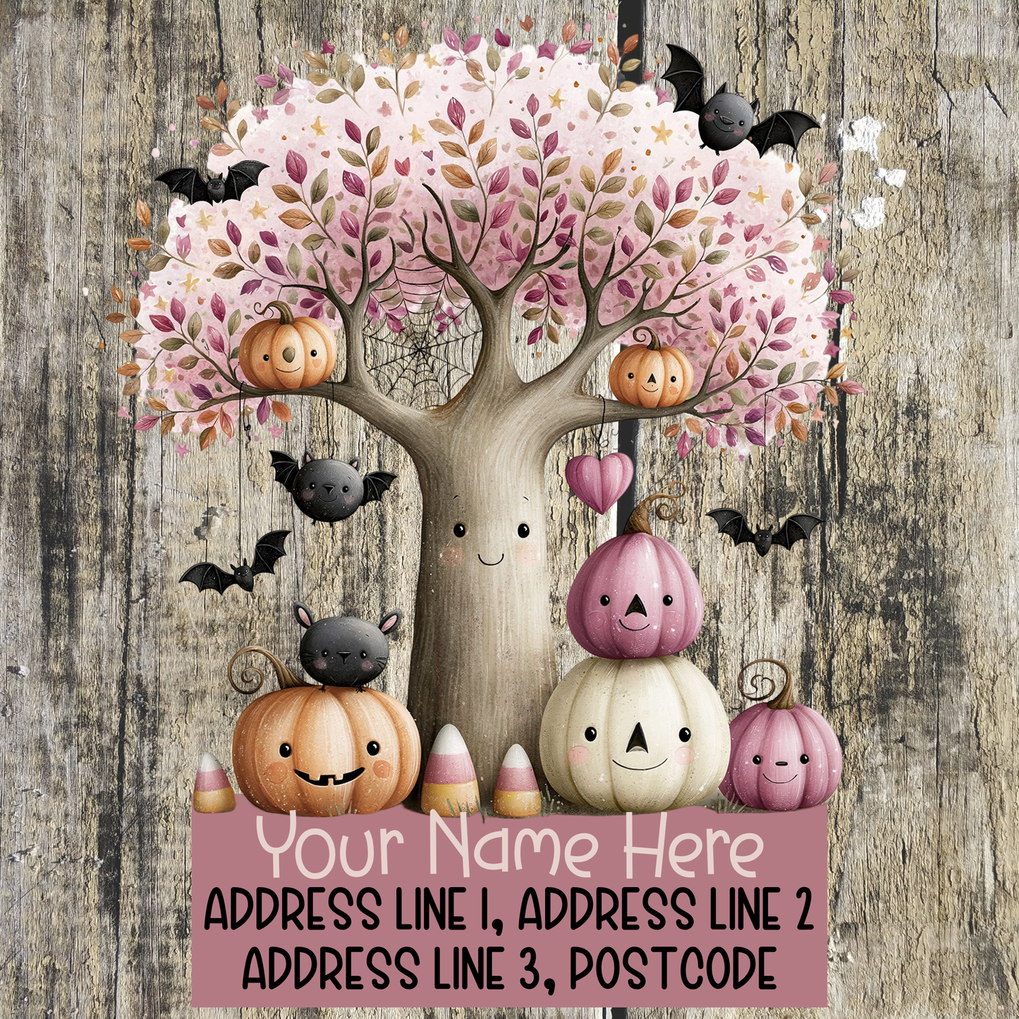 Pink Halloween Address Labels