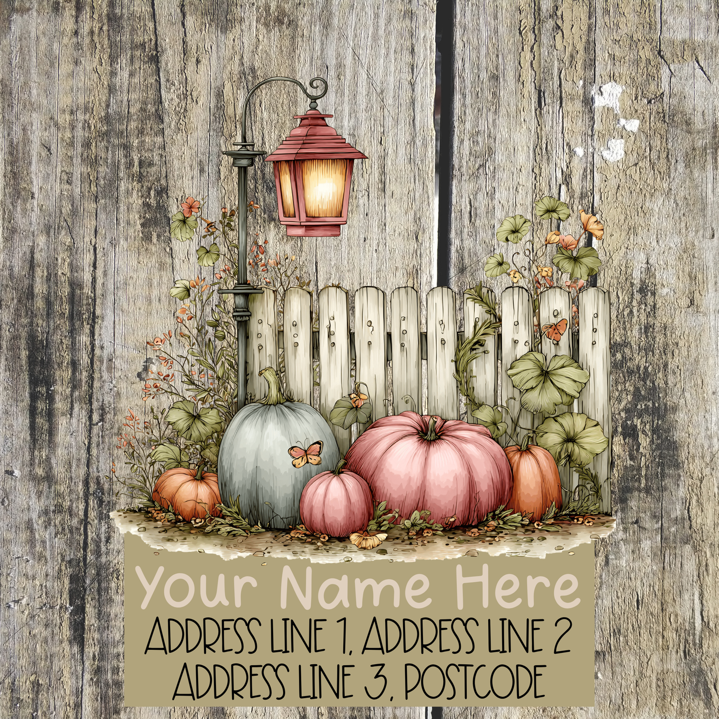 Pumpkin Autumn Fence Address Labels