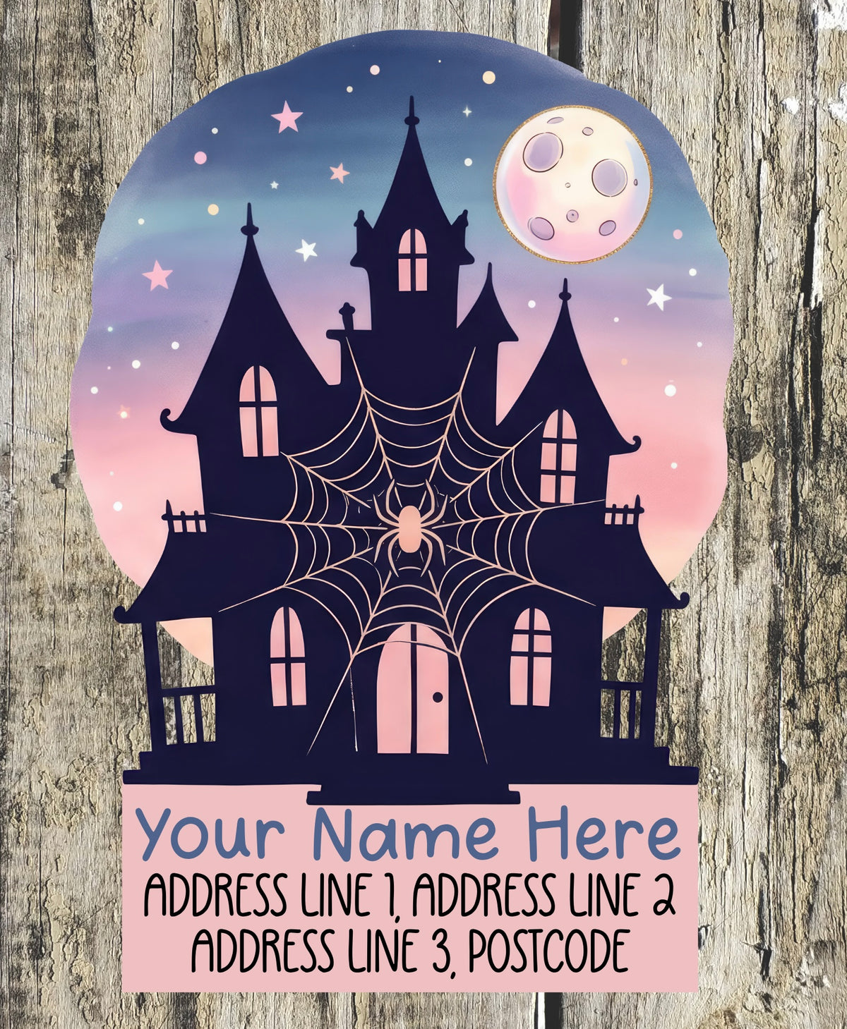 Pastel haunted house Address Labels