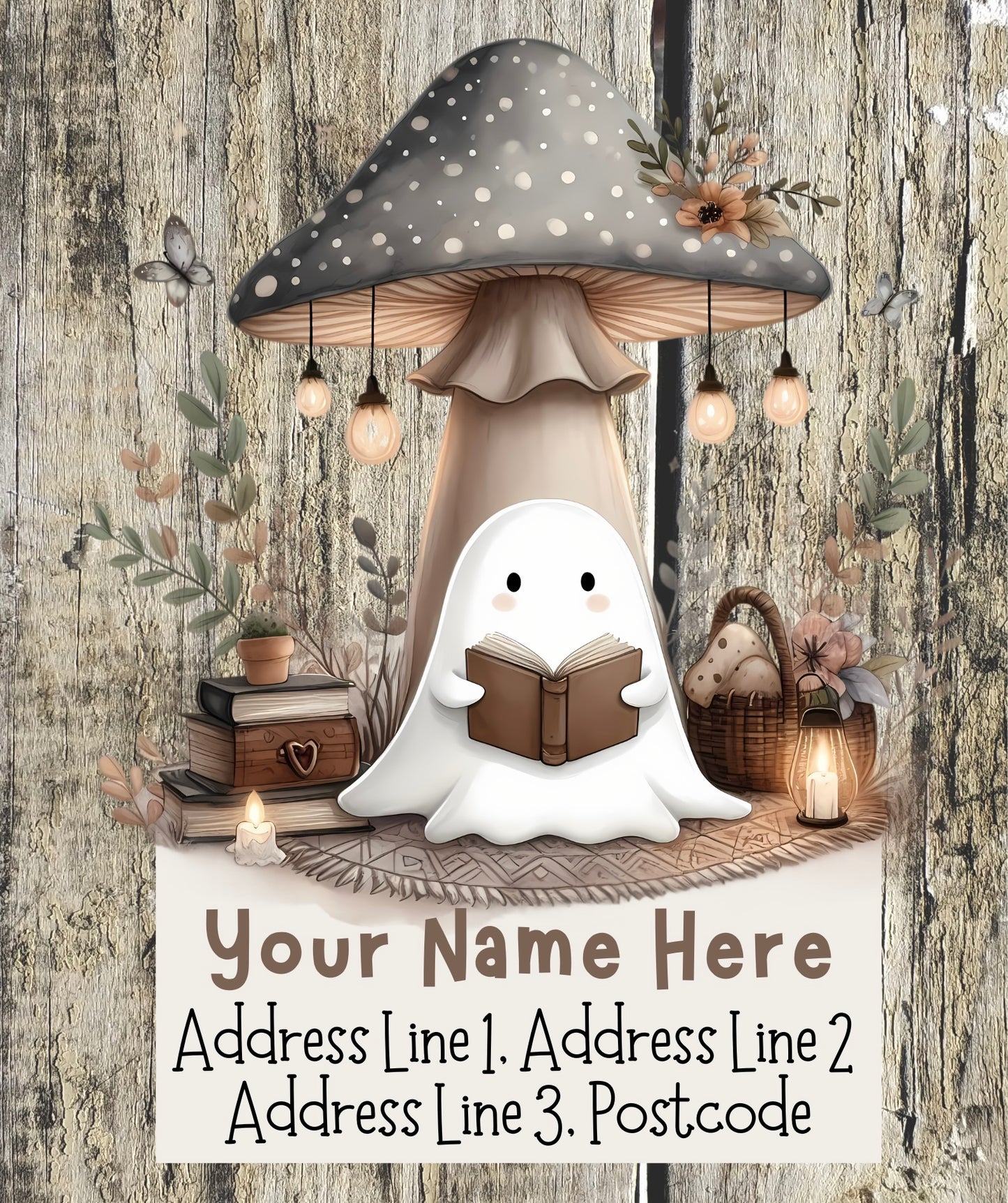 Boho Ghostly Pumpkin Address Labels