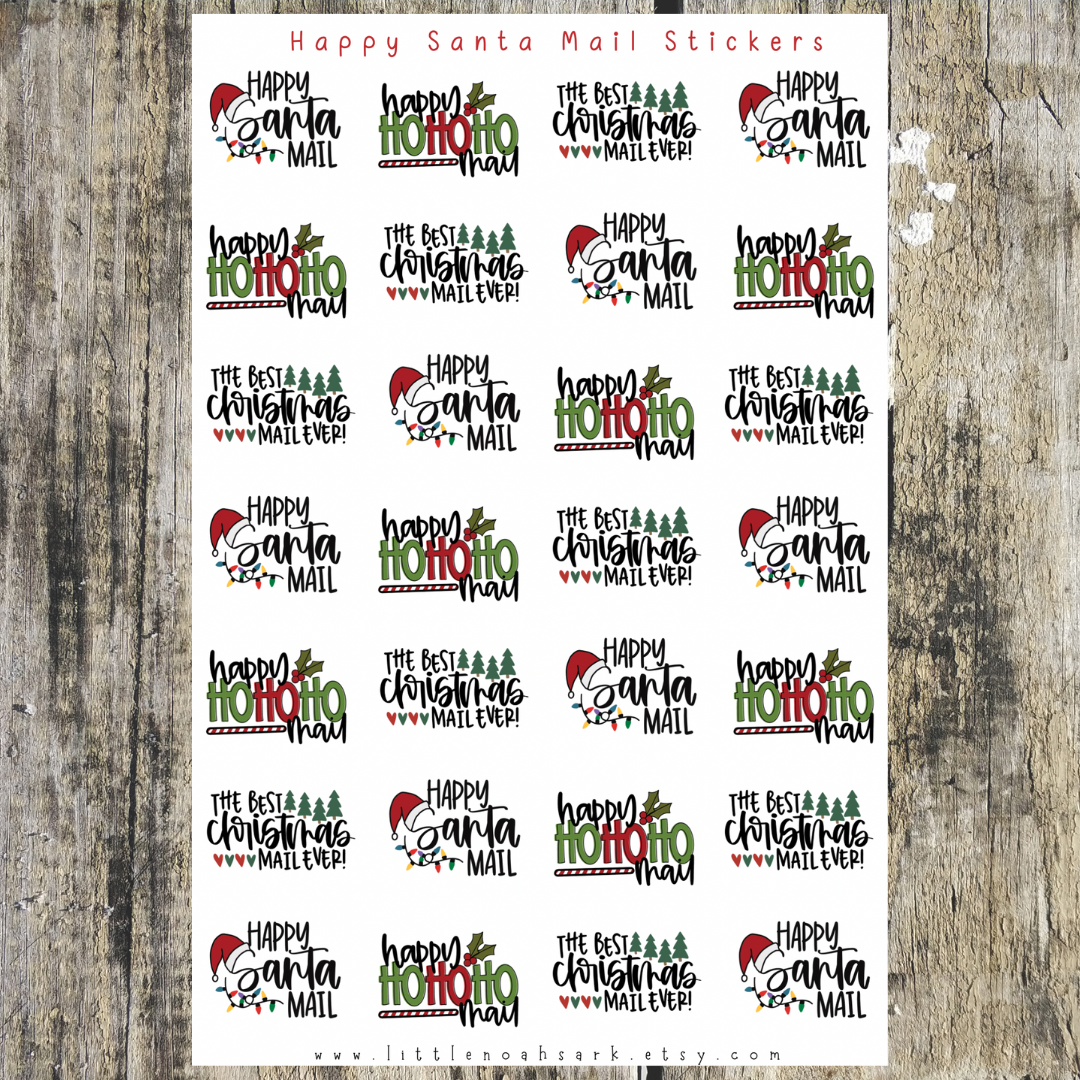 Happy Santa Mail Stickers