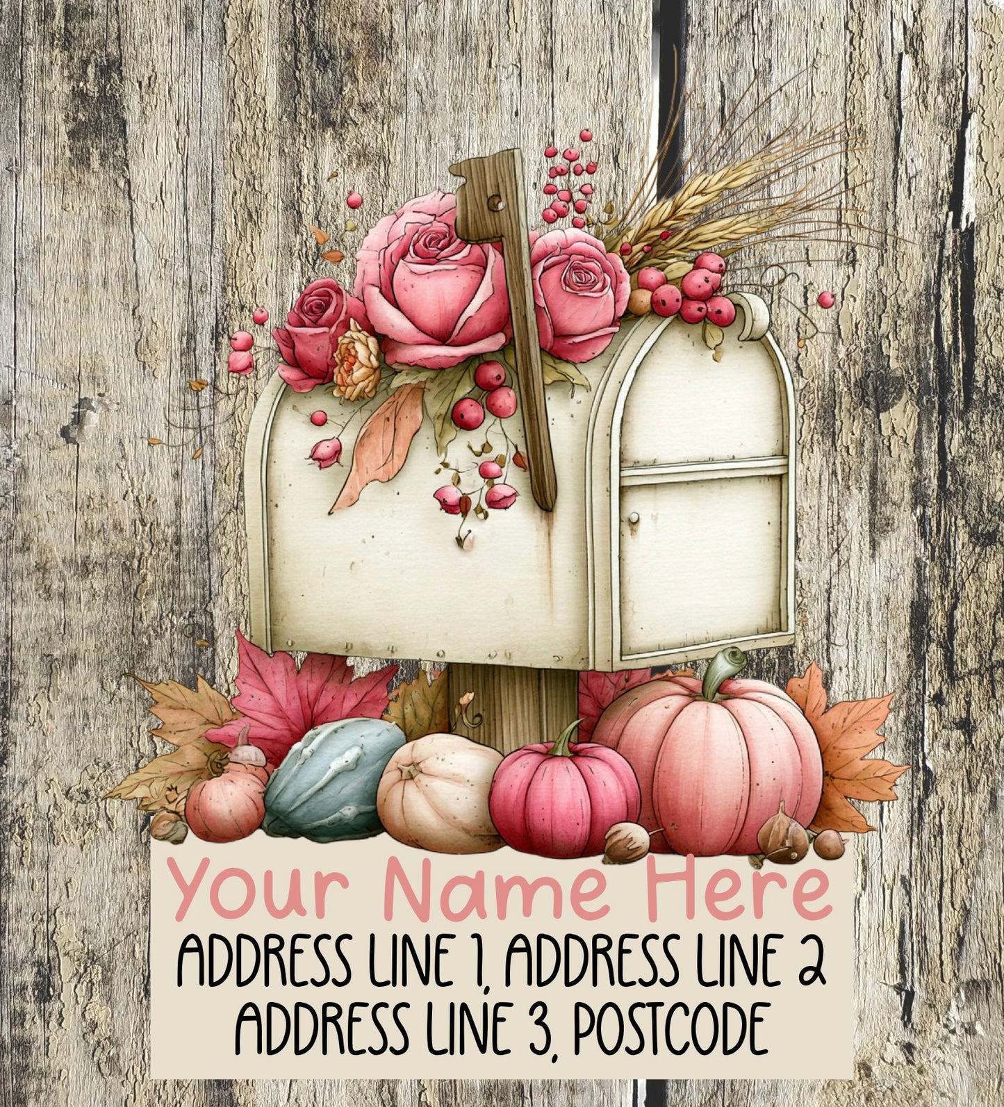 Autumn Pink Floral House Address Labels
