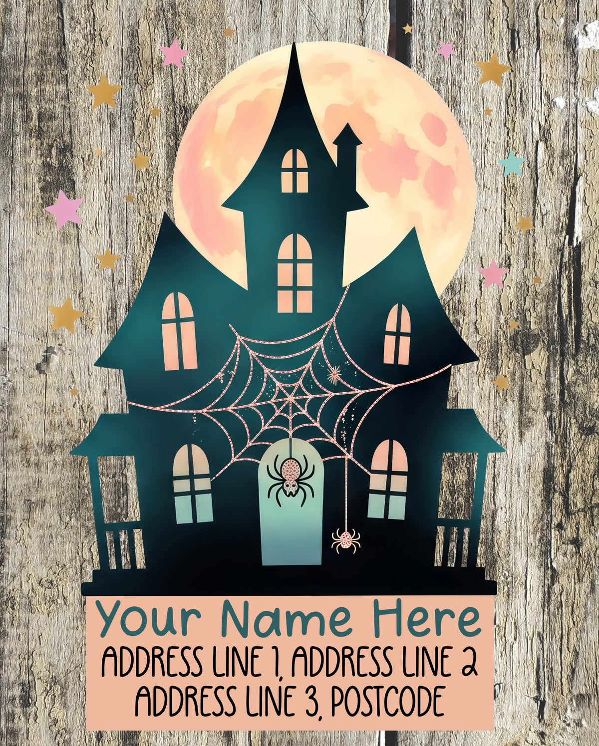 Pastel haunted house Address Labels