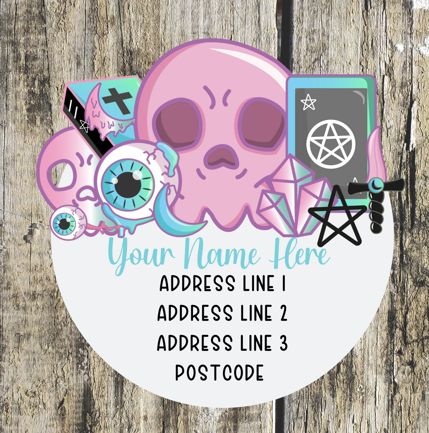 Pastel Skull Address Labels