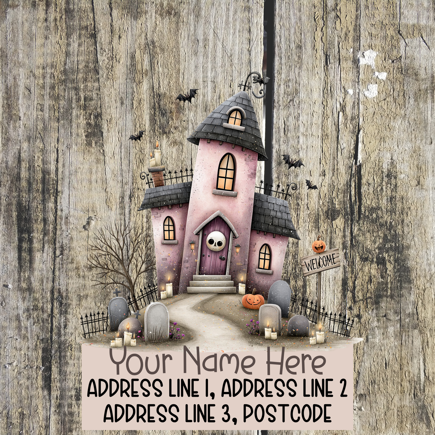 Pink Halloween Address Labels