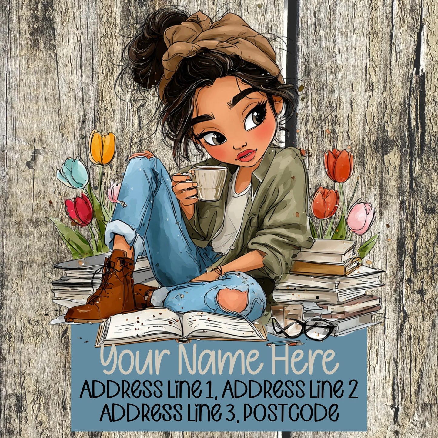 Summer Coffee Girl Address Labels