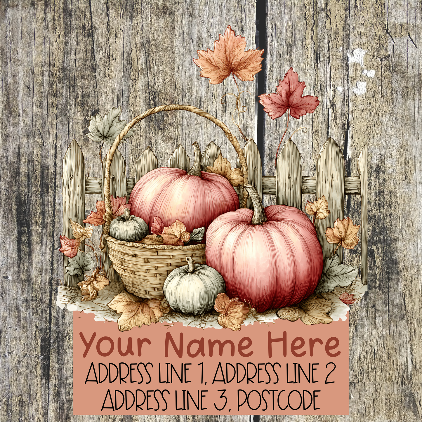 Pumpkin Autumn Fence Address Labels