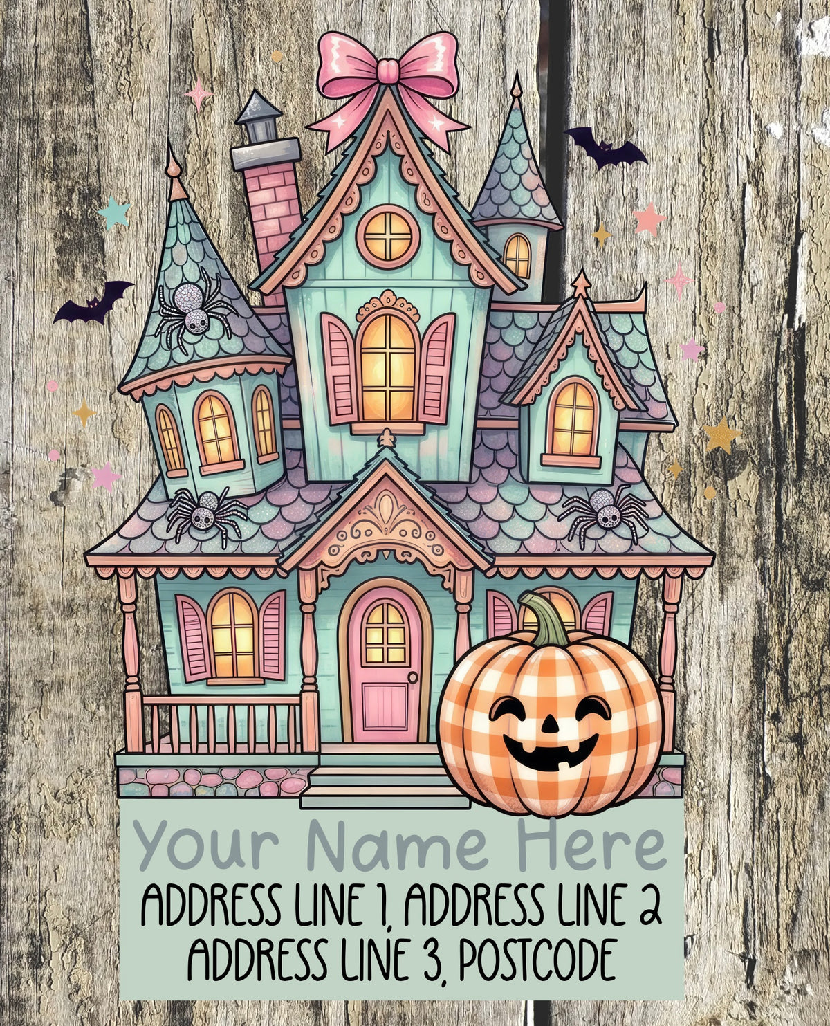 Pastel haunted house Address Labels