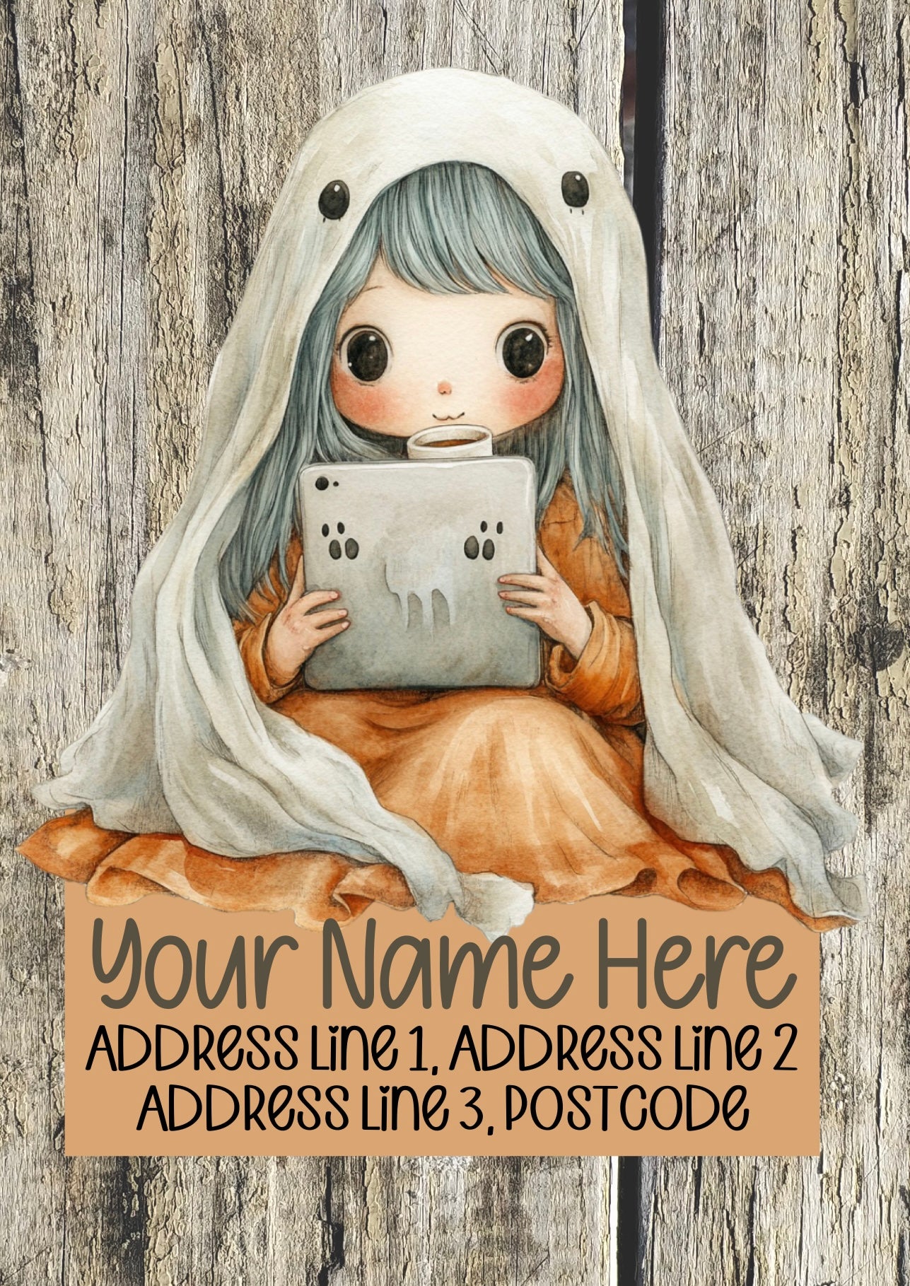Cozy Halloween Movie Night Address Labels