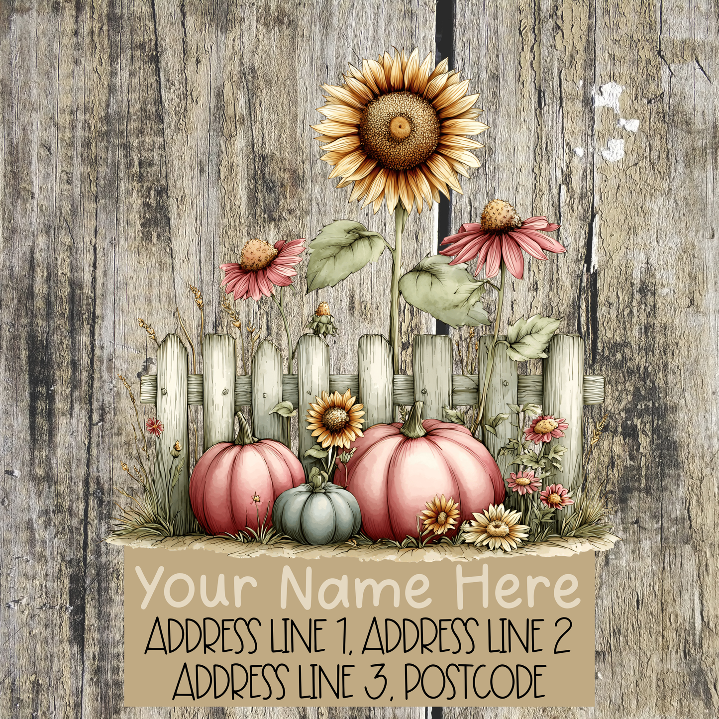 Pumpkin Autumn Fence Address Labels