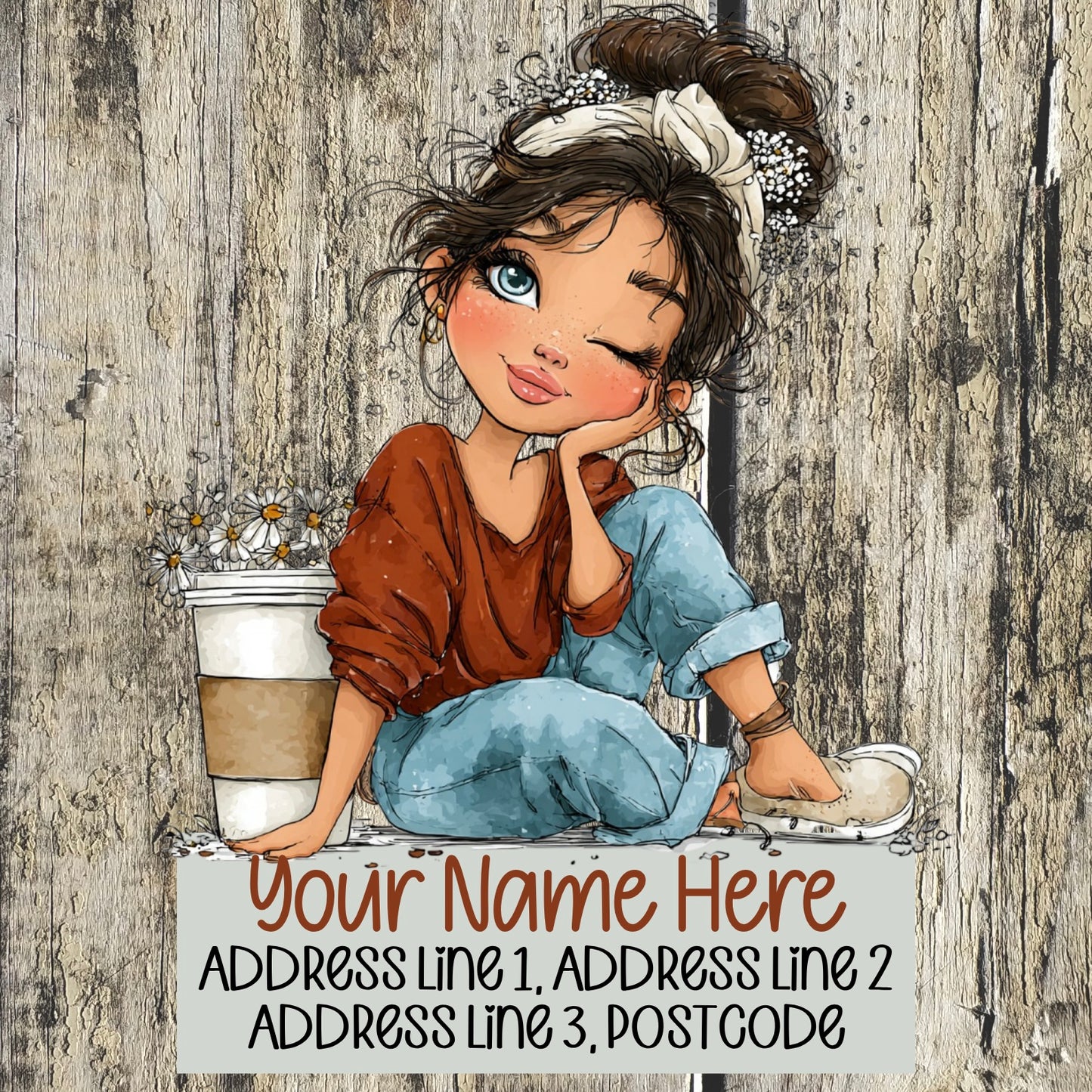 Summer Coffee Girl Address Labels