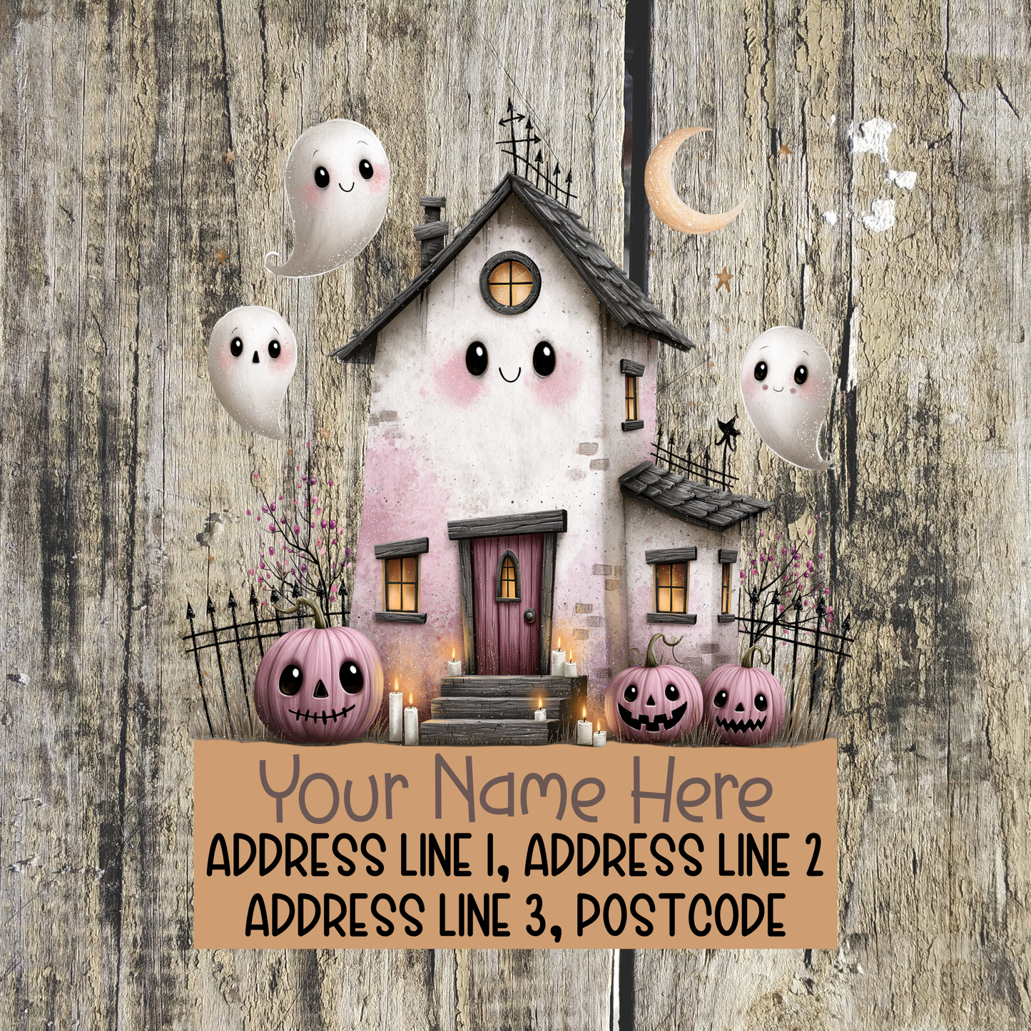 Pink Halloween Address Labels