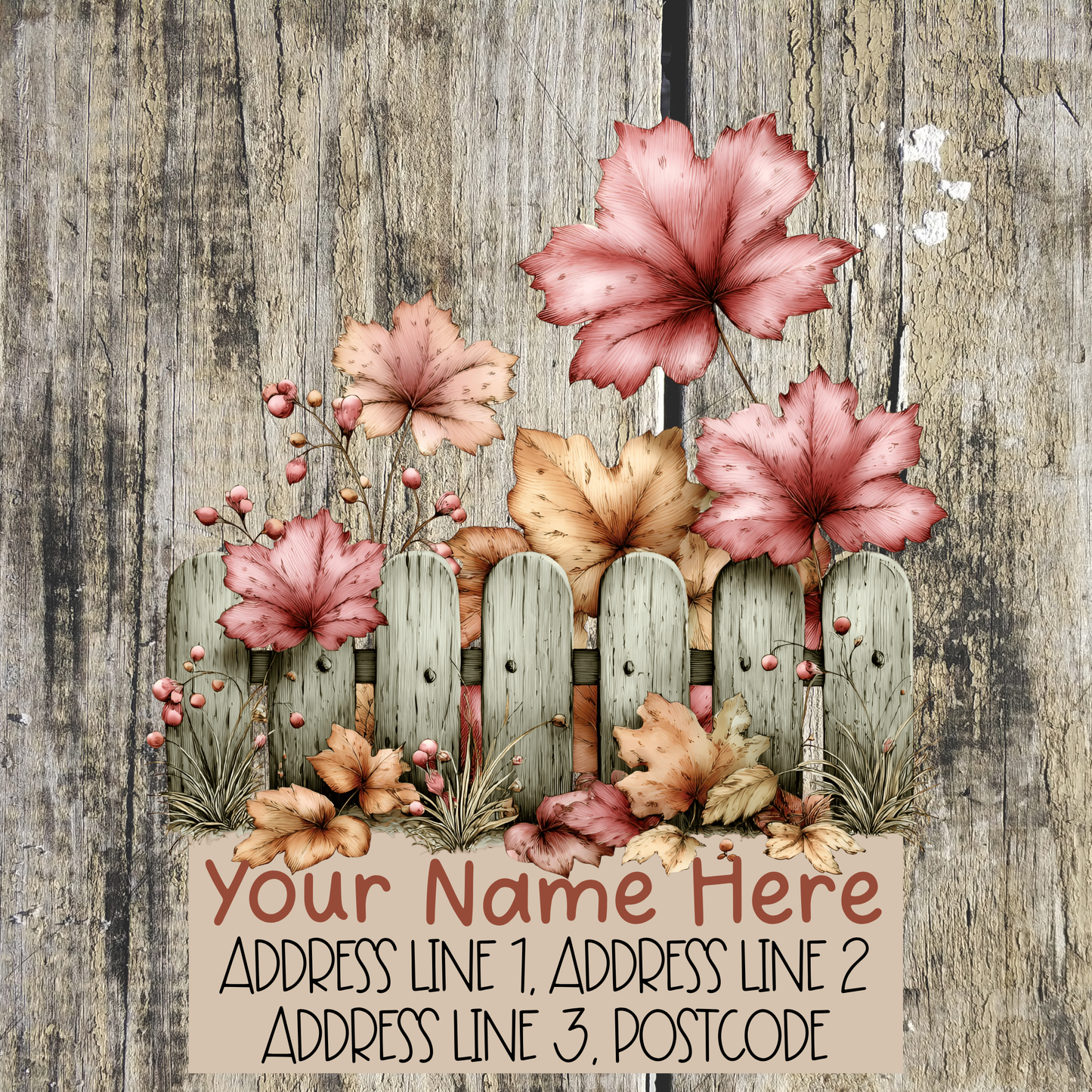 Pumpkin Autumn Fence Address Labels