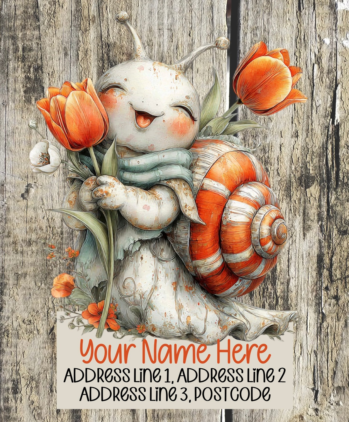 Floral Snail Address Labels