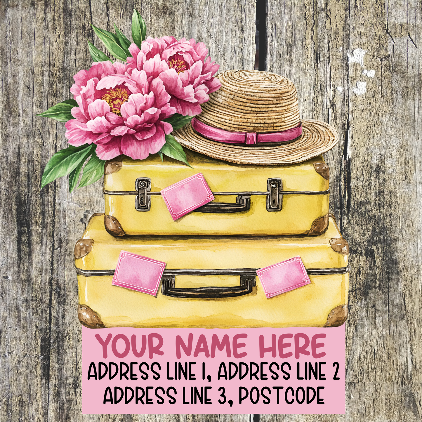 Pink & Yellow Summer Address Labels