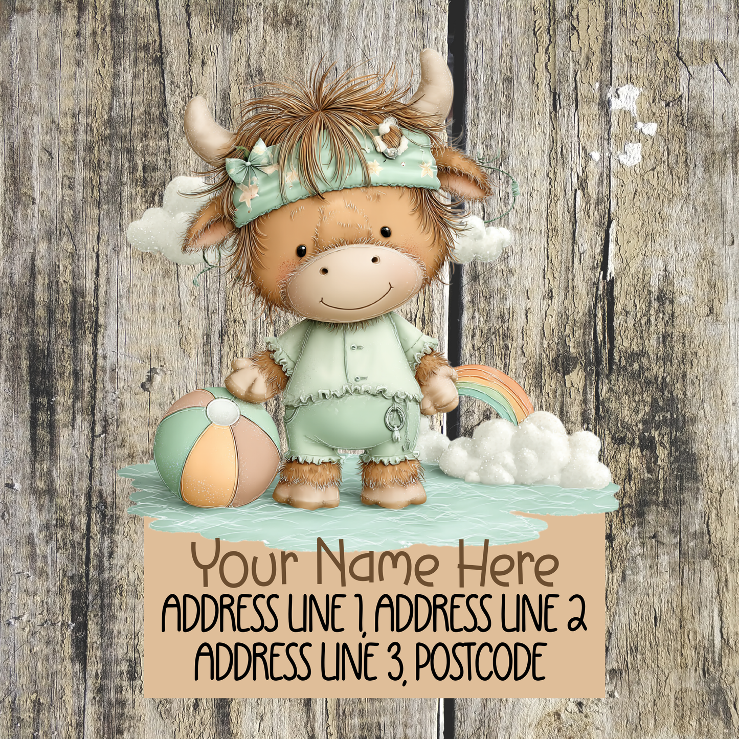 Highland Cow Summer Address Labels