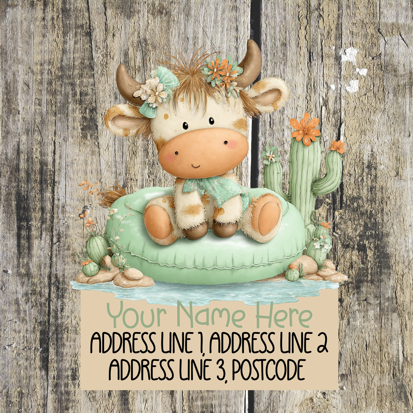 Highland Cow Summer Address Labels