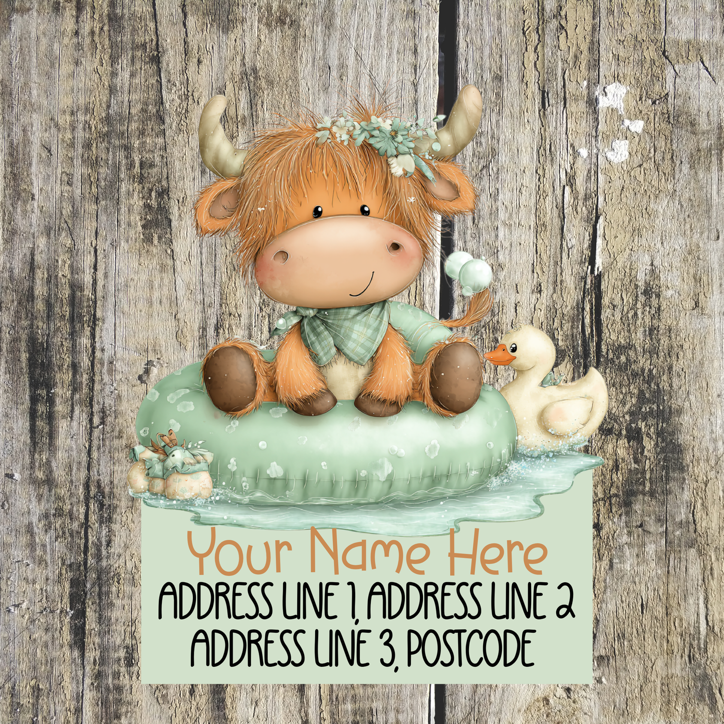Highland Cow Summer Address Labels