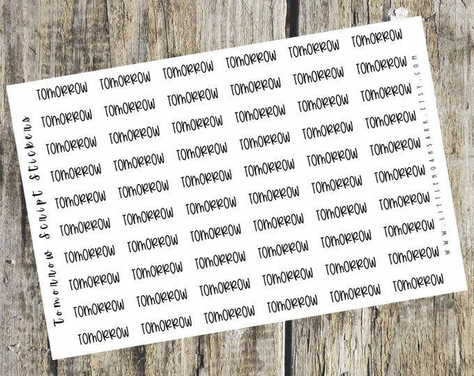 Tomorrow Script Stickers