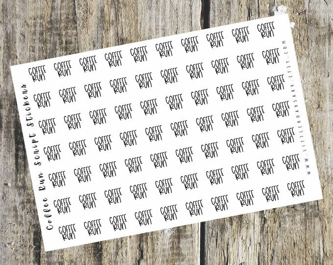 Coffee Run Script Stickers