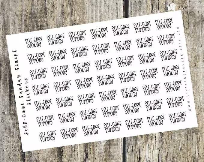 Self-care Sunday Script Stickers