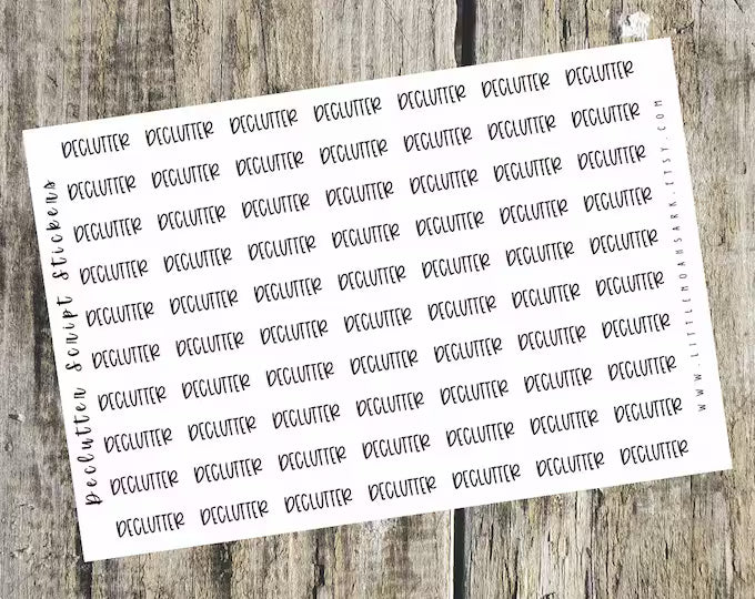 Declutter Script Stickers
