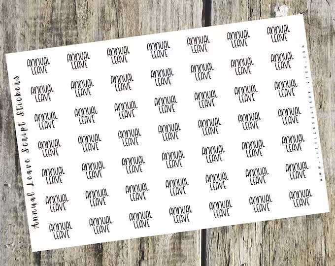 Annual Leave Script Stickers