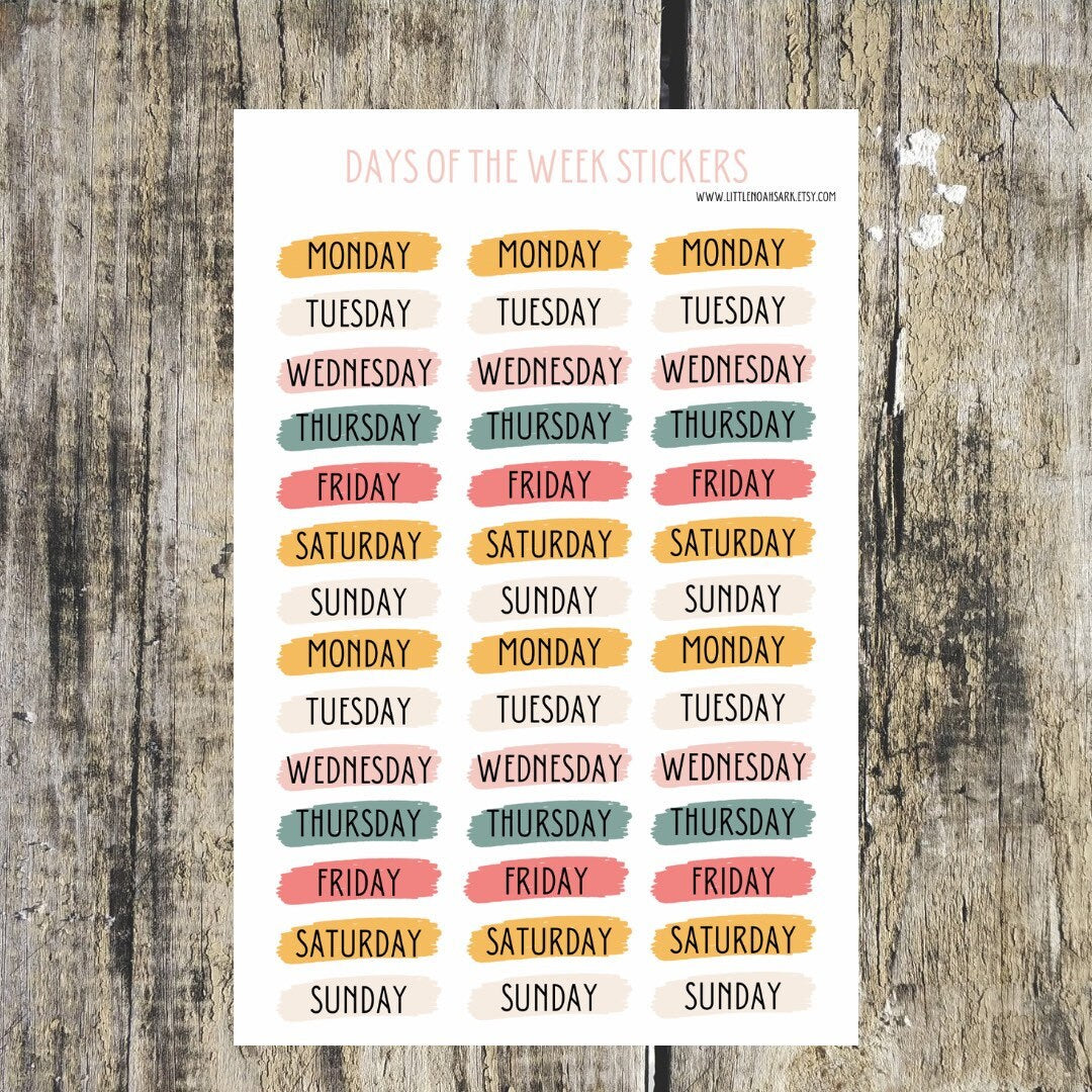 Days Of The Week Stickers