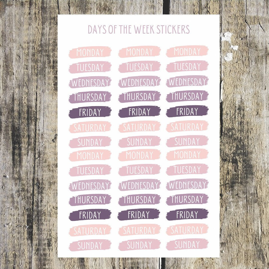 Days Of The Week Stickers