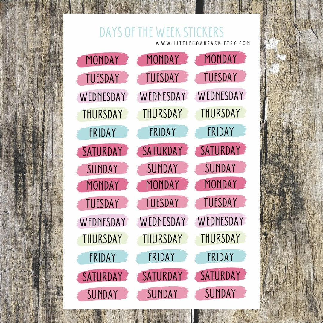 Days Of The Week Stickers