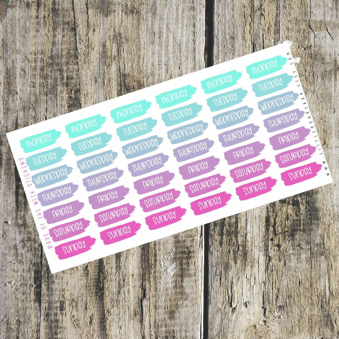 Mini Days Of The Week Stickers