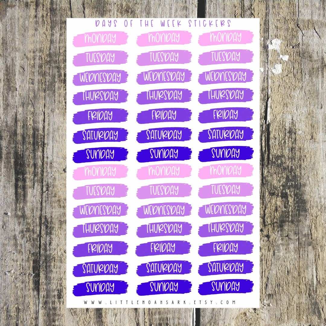 Days Of The Week Stickers