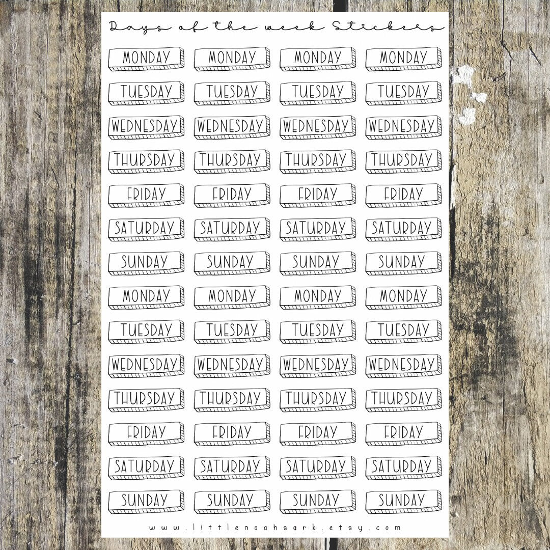 Days Of The Week Stickers