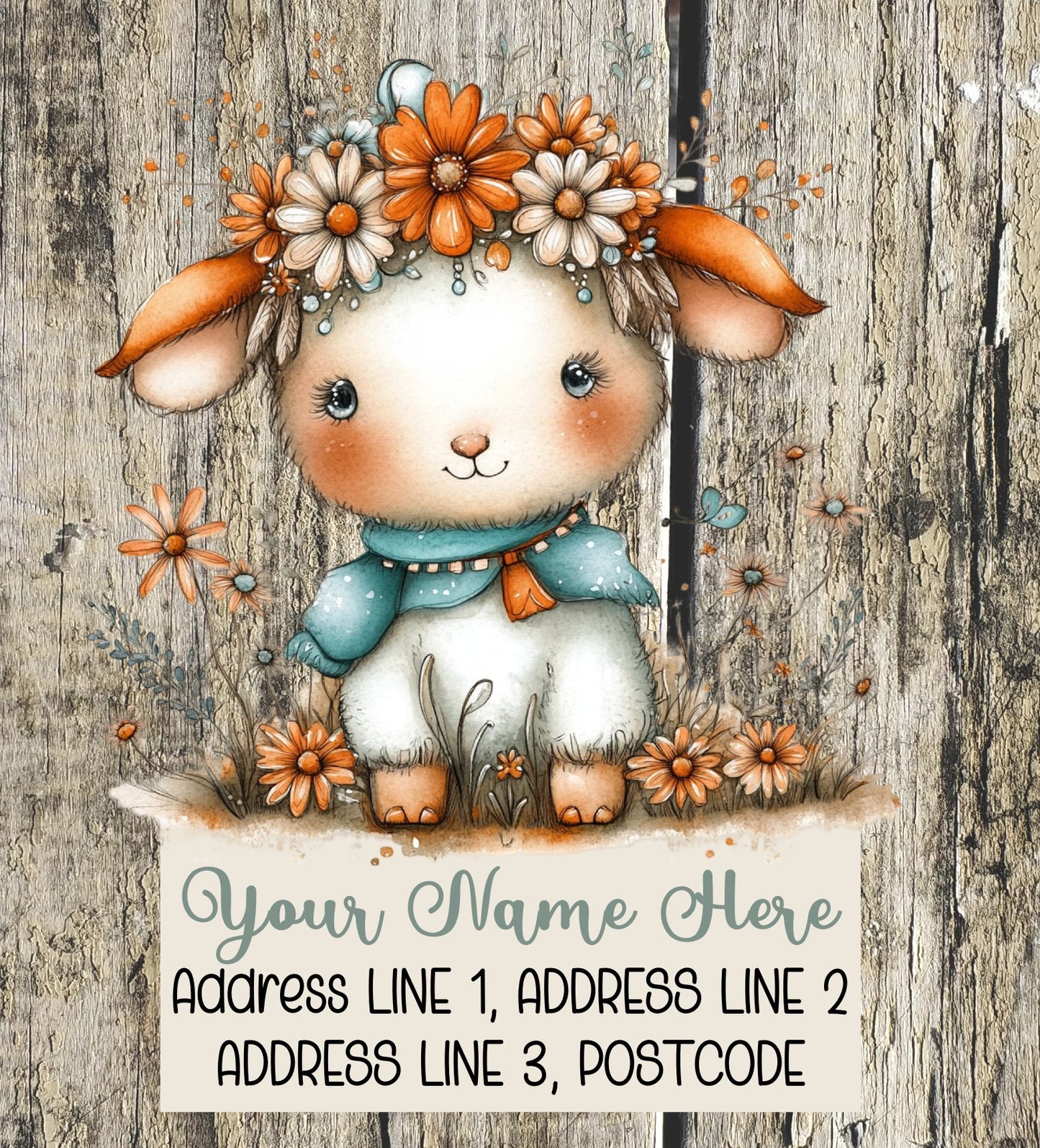 Orange & Teal Spring Address Labels
