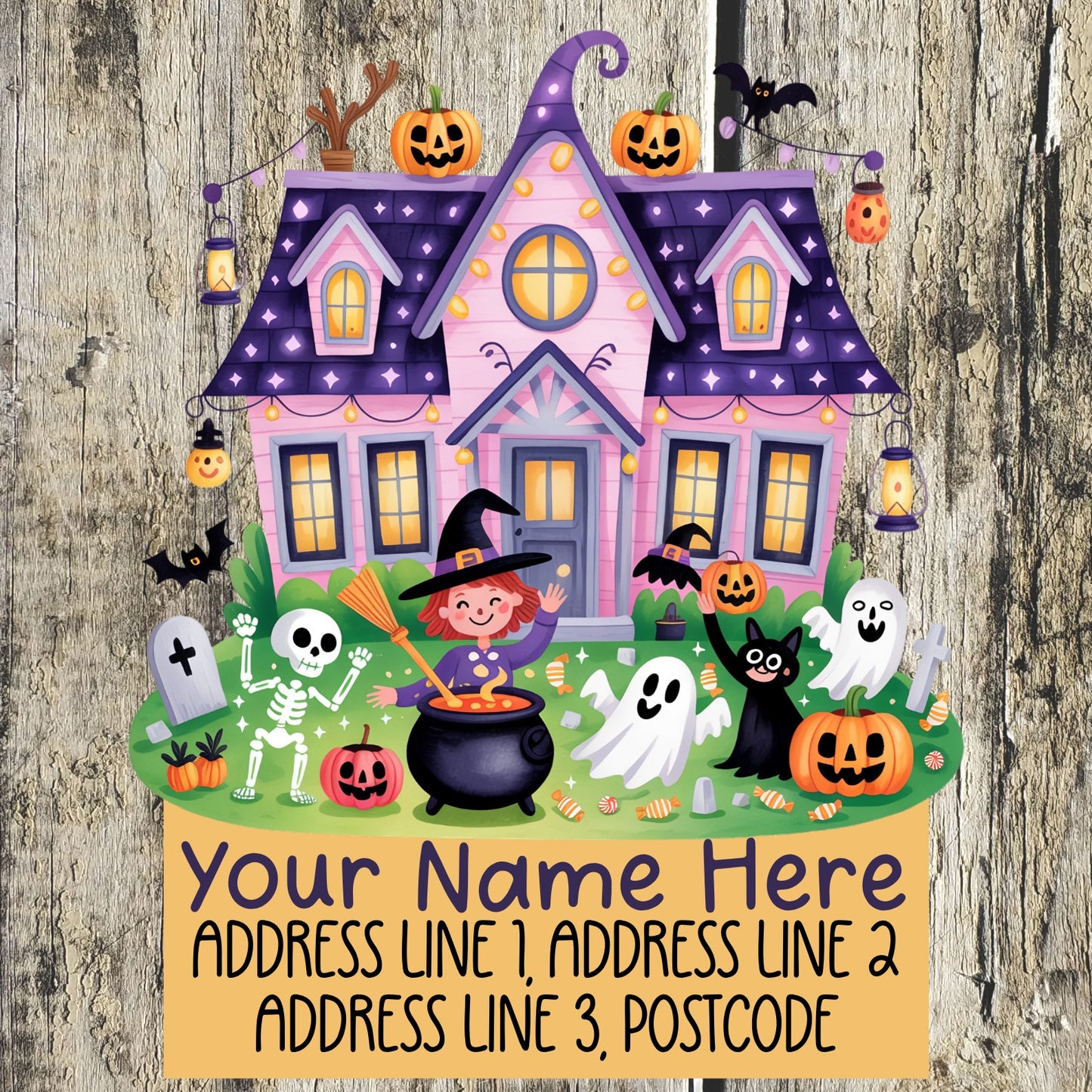 Spooky House Address Labels